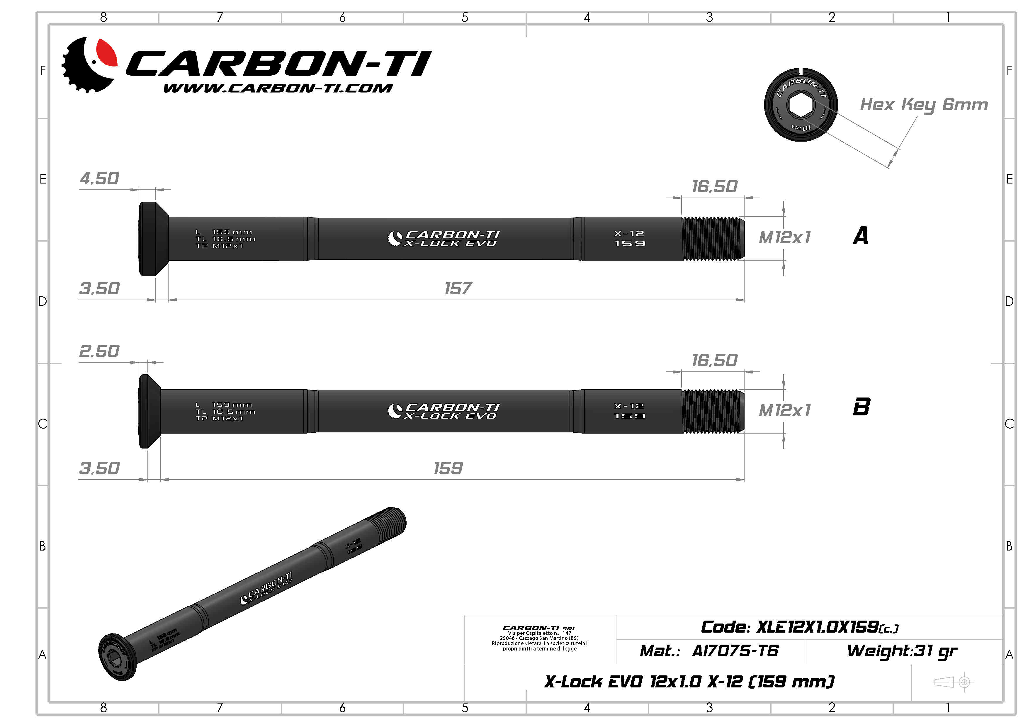 X-Lock EVO 12x1.0 X-12 159 mm